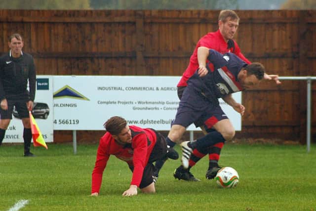 The penalty incident which led to Irchester taking the lead EMN-161114-094706002