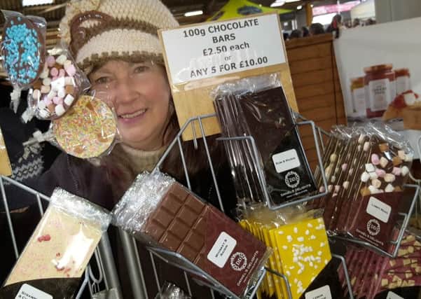 Janet Baddiley with all things chocolatety PHOTO: Tim Williams