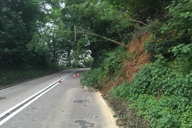 The A606 between Ab Kettleby and Nether Broughton, just after the Little Belvoir crossroads, was closed due a landslide EMN-161108-113941001