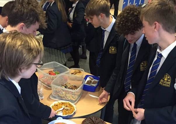Pupils enjoying the Pudsey bake sale PHOTO: Supplied
