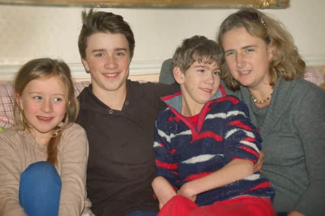 Marcus with little sister Jasmine, brother Toby and mum Camilla. The whole family hit the road together in the summer to support his polo career EMN-160212-114221002