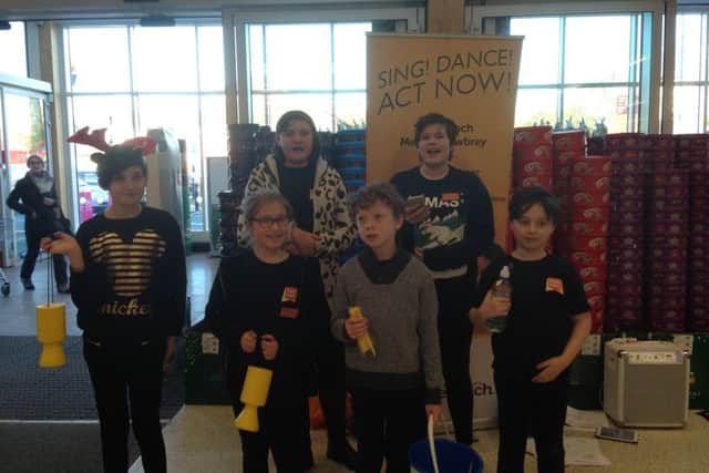 Stagecoach students raised £230 for charity by singing Christmas numbers at Melton's Sainsbury's store PHOTO: Supplied