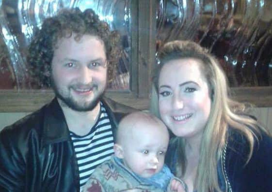 Annaleise Bradley, with husband Stuart and son Jenson, who helped raise more than Â£9,000 for the funeral of her friend's little girl with an online corwd-funding page EMN-160612-161059001