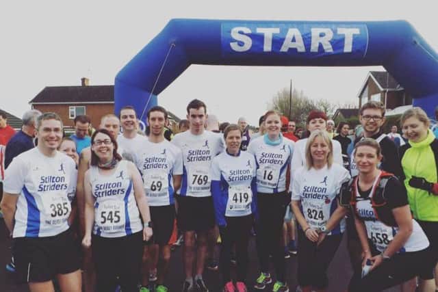 The Stilton Striders group get set for the popular Keyworth Turkey Trot EMN-161213-103539002