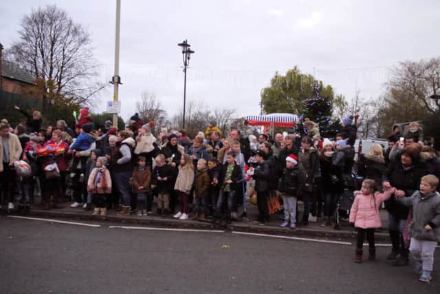 Crowds waiting for Santa's arrival PHOTO: Syston Town News
