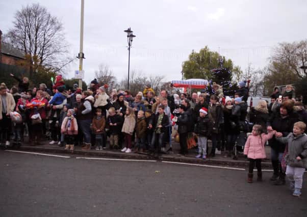 Crowds waiting for Santa's arrival PHOTO: Syston Town News