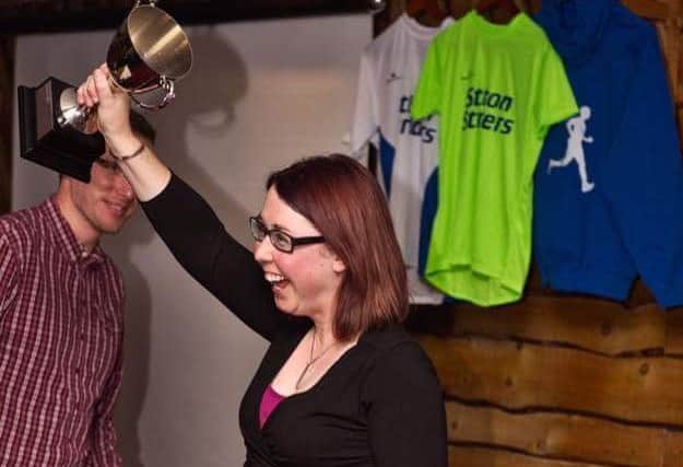 Club person of the year Jenny Kent with the Striders Cup EMN-161220-154200002