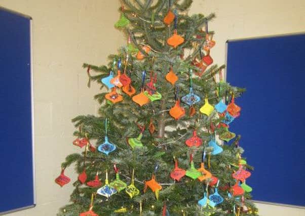 The donated Christmas tree at Robert Miles Infant School in Bingham PHOTO: Supplied