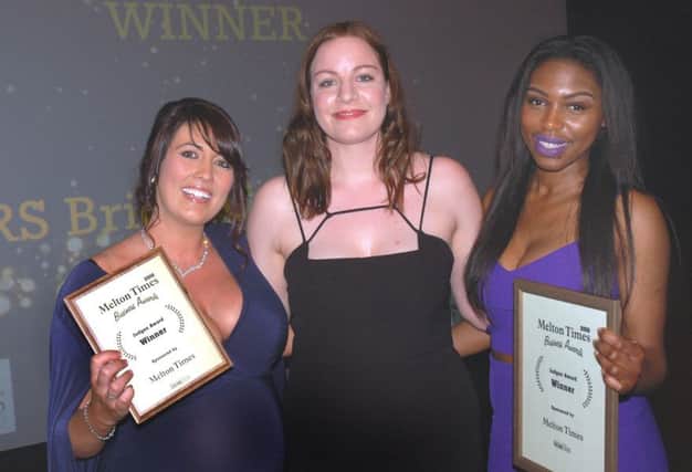 Judges award winners Siobhan Lane and Rashida Agboke, of RS Bridal Collection, with the Melton Times' Marie Bond at our business awards event last year EMN-170901-172144001