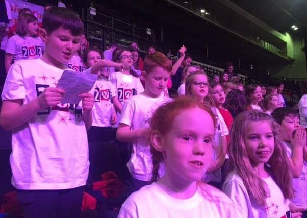 Pupils from Asfordby Captain's Close Primary School perform in the Young Voices concert PHOTO: Supplied