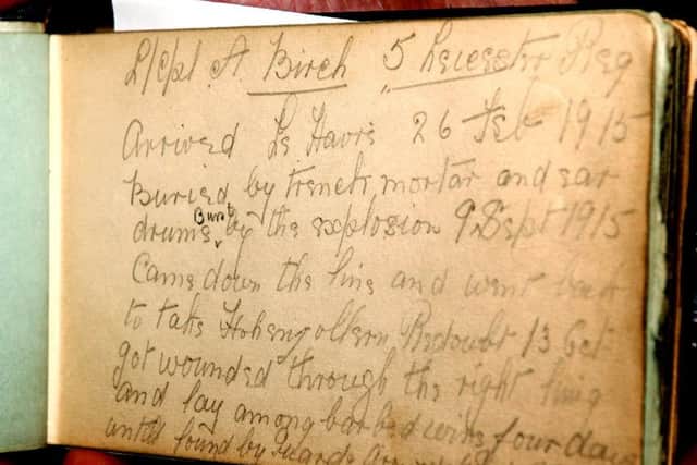The poignant words of Melton soldier Lt Cpl Arthur Birch in the treasured autograph book of Fred Radford, who helped wounded First World War soldiers while they were treated at Wicklow Lodge in Melton EMN-170117-182525001