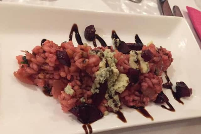 Lucy's starter - beetroot risotto PHOTO: Supplied