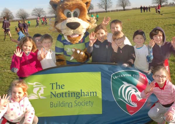 Asfordby Captain's Close school pupils meet up with Tigers mascot Welford PHOTO: Tim Williams