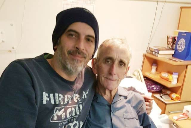 Cliff Kettell with his father Brian, shortly before he passed away from cancer at the LOROS hospice EMN-170130-154820001