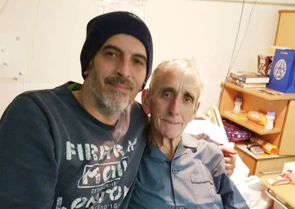 Cliff Kettell with his father Brian, shortly before he passed away from cancer at the LOROS hospice EMN-170130-154820001