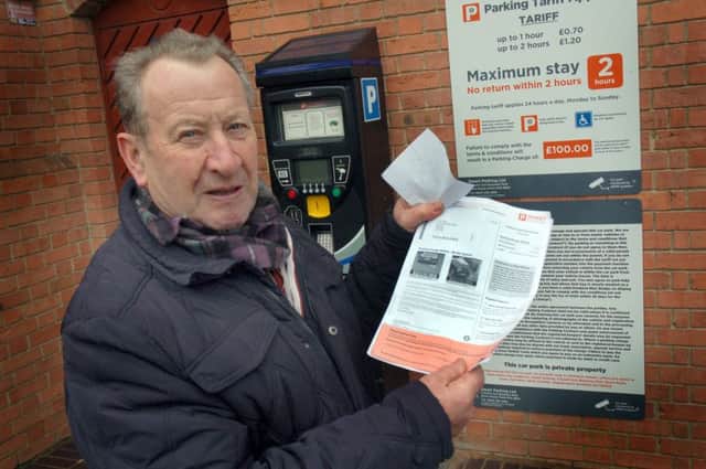 Mick Cole who is contesting a parking fine from Smart Parking after paying for a ticket in the Bell Centre car park in Melton EMN-170131-145026001