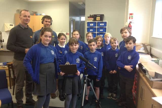 Pupils with Jim Grevatte and Alex Wright PHOTO: Supplied