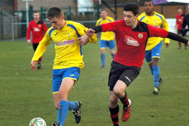 Melton Town defender Alex Horobin (right) impressed in a goalscoring display for the Foxes EMN-170221-173759002
