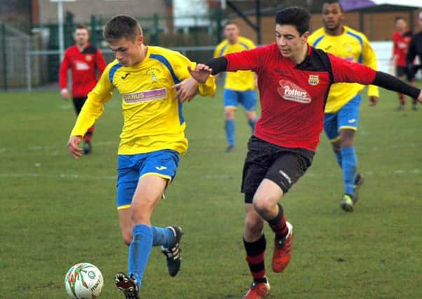 Melton Town defender Alex Horobin (right) impressed in a goalscoring display for the Foxes EMN-170221-173759002