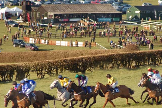 Riders and horses take to the Garthorpe countryside in the Open Maiden race at Garthorpe Races in February 2016 EMN-170221-150427002
