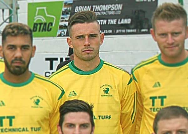 Mark Tinsley (centre) is Holwell's leading scorer this season with 13 league goals EMN-170222-092444002