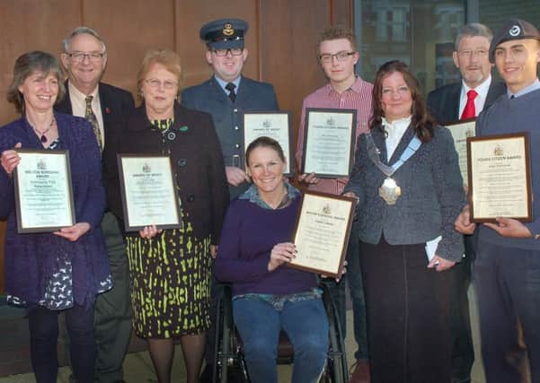 Award winners and recipients from 2016 with former Mayor Jeanne Douglas PHOTO: Tim Williams