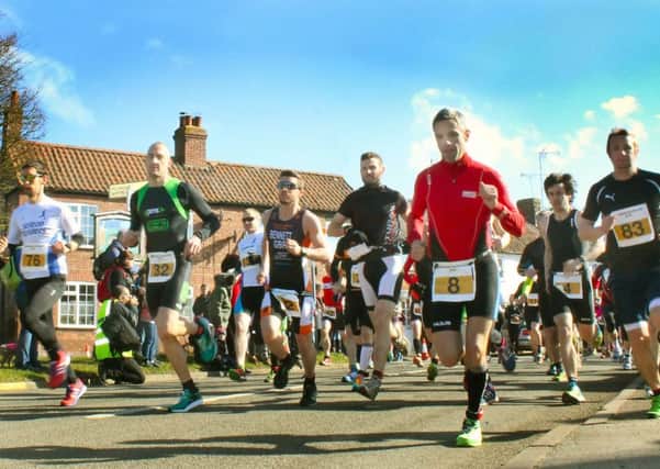 A record entry pours out of Stathern last year for the opening 5km run EMN-170203-093720002