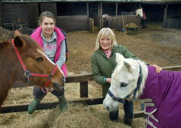 Carole Fielding with volunteer Jade Townend and a couple of resident ponies at Pablo's Horse Sanctuary PHOTO: Tim Williams
