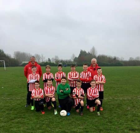 Mowbray Rangers U12s, from left, back  Simon Bailey (manager), Harry Hewson, Will Finch, Joe Barker, George Rudkin, Josh Ward, Charlie Phillips-Ames, Cat Hubbard (assistant manager); front  Richard Brown, Ben Hallam, Daniel Bailey, Oliver Hubbard, Louis Woodcock. EMN-170315-090054002