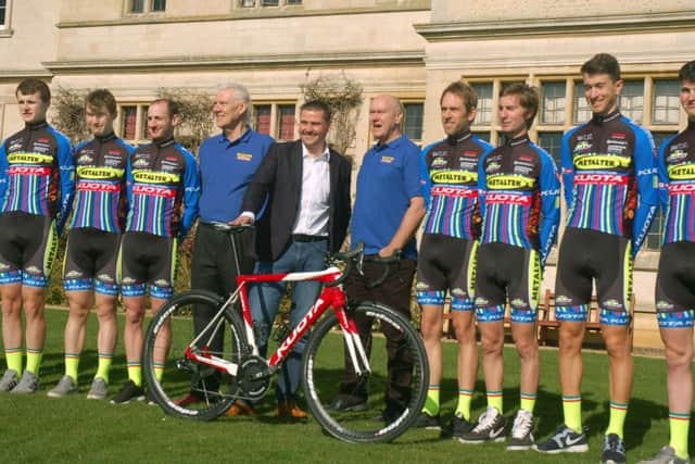 Metaltek Kuota team at their official season launch Stapleford Park with team owner Andy Swain (in jacket) and coach Colin Sturgess to his right EMN-170316-145850002