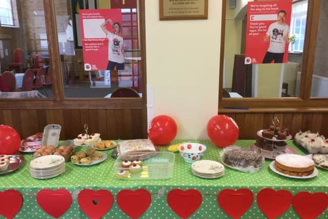 The cakes served at Long Clawson Methodist Church's "Bake for Red Nose Day" event PHOTO: Supplied
