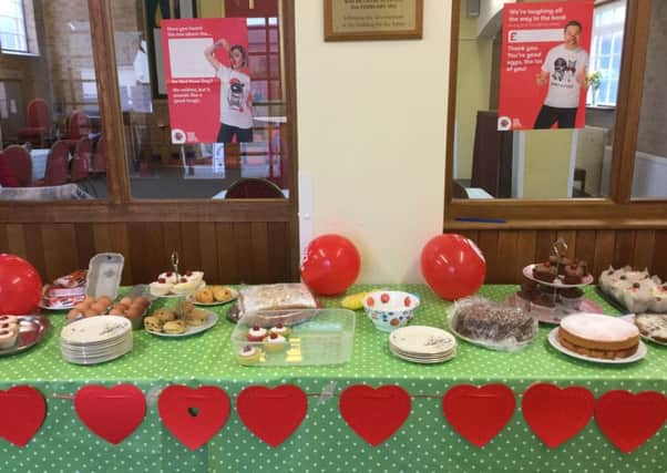 The cakes served at Long Clawson Methodist Church's "Bake for Red Nose Day" event PHOTO: Supplied