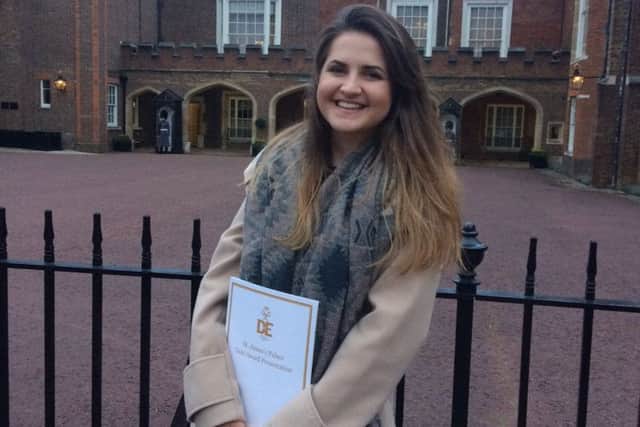 Emily outside St James's Palace in London PHOTO: Supplied