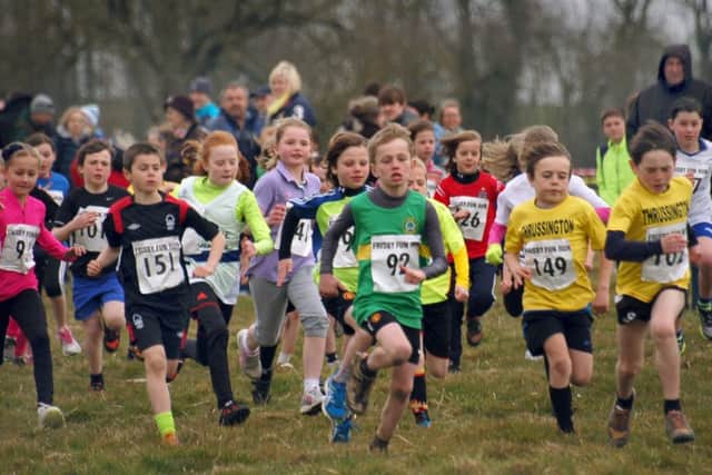 Frisby Fun Run - The start of the Year 3/4 race PHOTO: Tim Williams EMN-170321-182810002