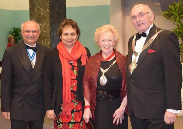 The High Sheriff of Leicestershire, Surinder Sharma and his wife Vijay and The Mayor and Mayoress of Melton, Cllr David Wright and his wife Maureen PHOTO: Supplied