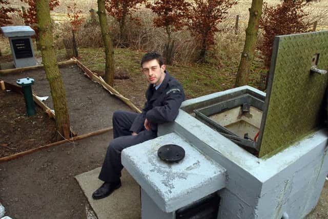 Jed Jaggard outside the Royal Observer Corps monitoring post museum at Buckminster PHOTO: Tim Williams