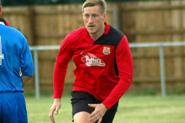 Kieran Clayton drew Town level at Irchester EMN-170328-111313002
