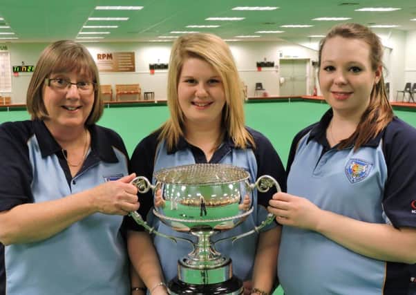 The Ipswich team with the trophy in 2015, from left - Christine Rednall, Katherine Rednall, Anna Chalk EMN-170328-090111002