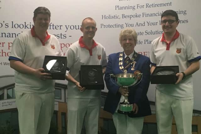 The Whiteknights triples winners with Melton IBC's Jenny McConnell EMN-170328-090124002