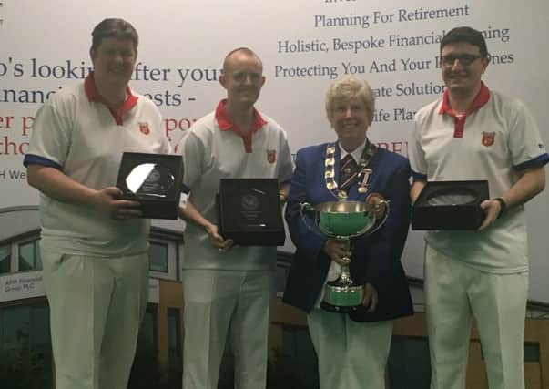 The Whiteknights triples winners with Melton IBC's Jenny McConnell EMN-170328-090124002