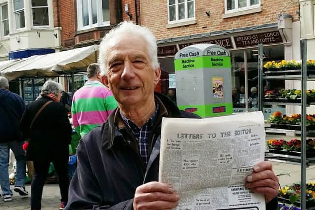 Ben Brown, a former Brooksby College lecturer, showing off letters he had published in the Melton Times in 1975 urging people not to vote in a referendum to stay in the EEC EMN-170331-103007001