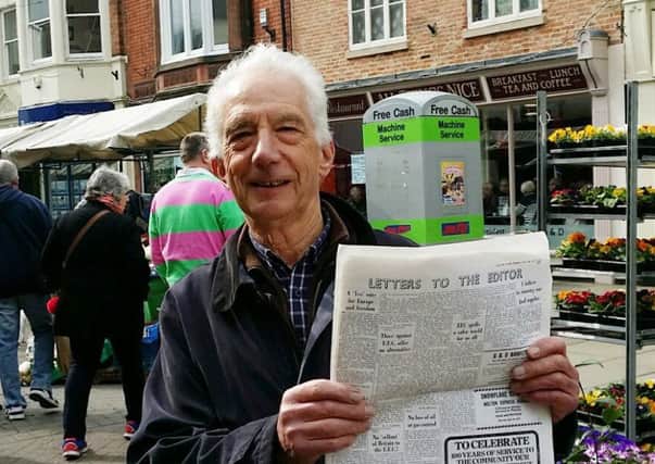 Ben Brown, a former Brooksby College lecturer, showing off letters he had published in the Melton Times in 1975 urging people not to vote in a referendum to stay in the EEC EMN-170331-103007001