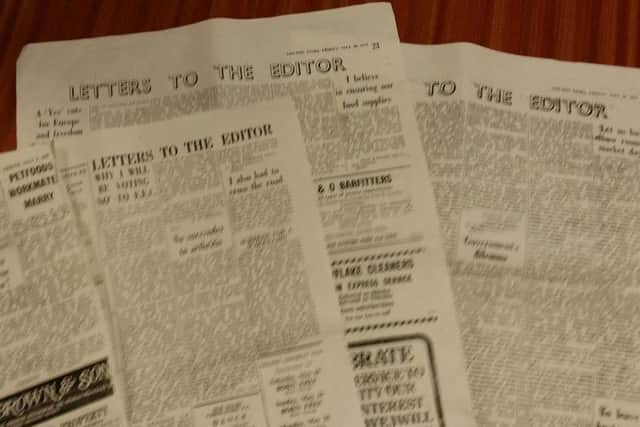 Copies of the letters pages from 1975 issues of the Melton Times, containing debates about the then upcoming referendum on EEC membership EMN-170331-114131001