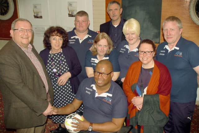 Asfordby FC directors with Melton Town Estate feoffees EMN-170404-104056002
