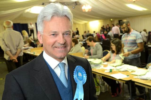 LH2177-09 : ©Lionel Heap : News : Rutland and Melton Parliamentary Election Count : Conservative Party candidate Sir Alan Duncan. EMN-151229-100301001
