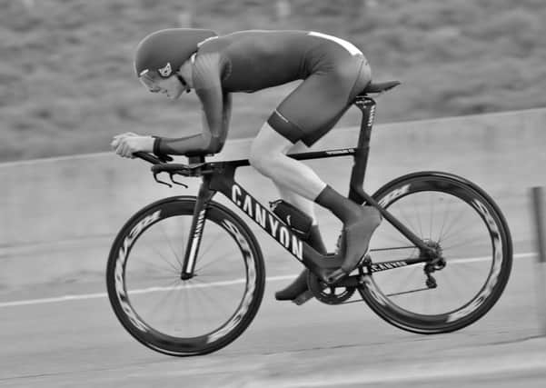 Melton cyclist Jamie Haines in time trial action PHOTO: Brian Hall EMN-171204-104128002