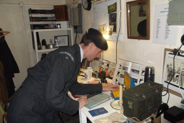 Jed Jaggard dressed as a Royal Observer Corps member man the post PHOTO: Supplied