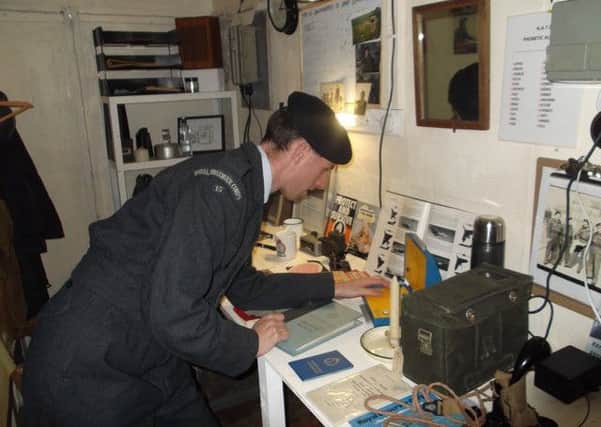 Jed Jaggard dressed as a Royal Observer Corps member man the post PHOTO: Supplied