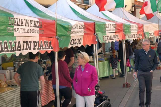 The Italian market added a continental atmosphere to the Market Place PHOTO: Tim Williams