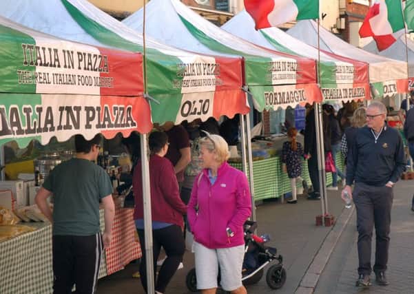 The Italian market added a continental atmosphere to the Market Place PHOTO: Tim Williams